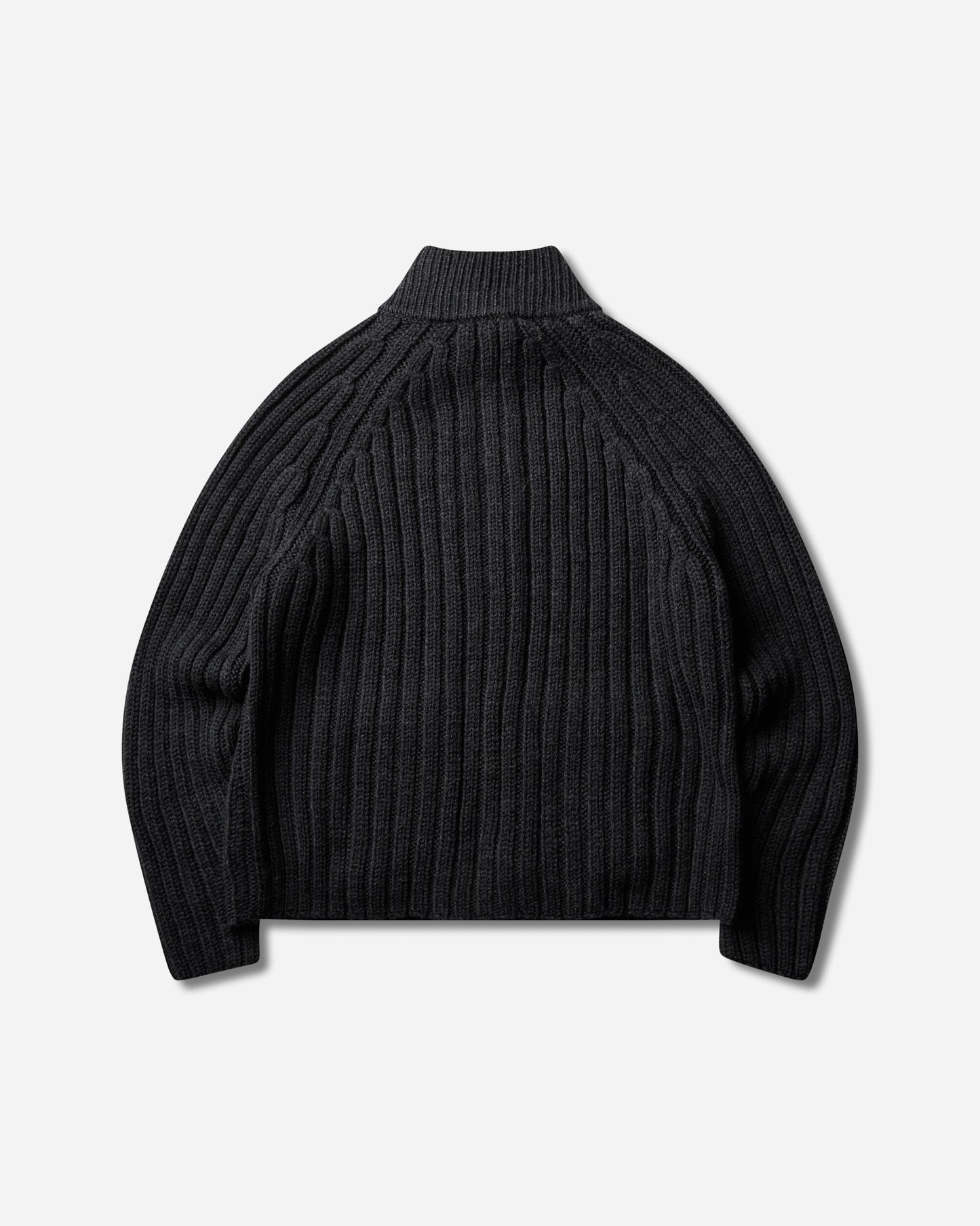Our Legacy Ultra Zip Funnel Charcoal Dry Merino Wool Knitwears Cardigans M4263UC 001