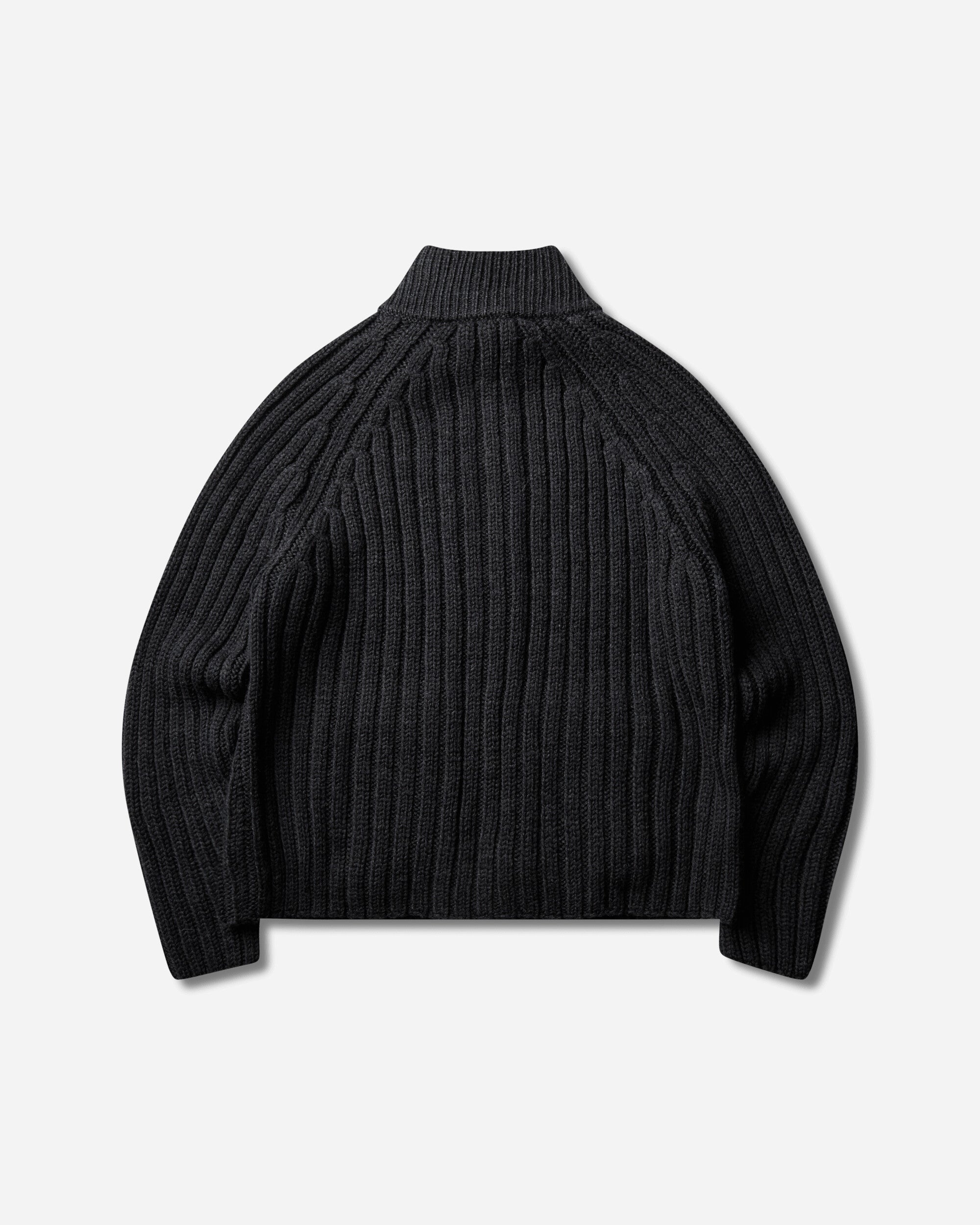 Our Legacy Ultra Zip Funnel Charcoal Dry Merino Wool Knitwears Cardigans M4263UC 001