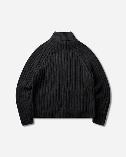 Our Legacy Ultra Zip Funnel Charcoal Dry Merino Wool Knitwears Cardigans M4263UC 001