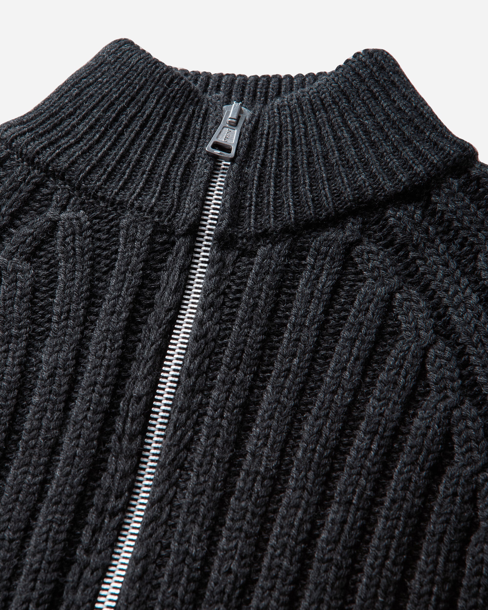 Our Legacy Ultra Zip Funnel Charcoal Dry Merino Wool Knitwears Cardigans M4263UC 001