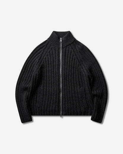 Our Legacy Ultra Zip Funnel Charcoal Dry Merino Wool Knitwears Cardigans M4263UC 001