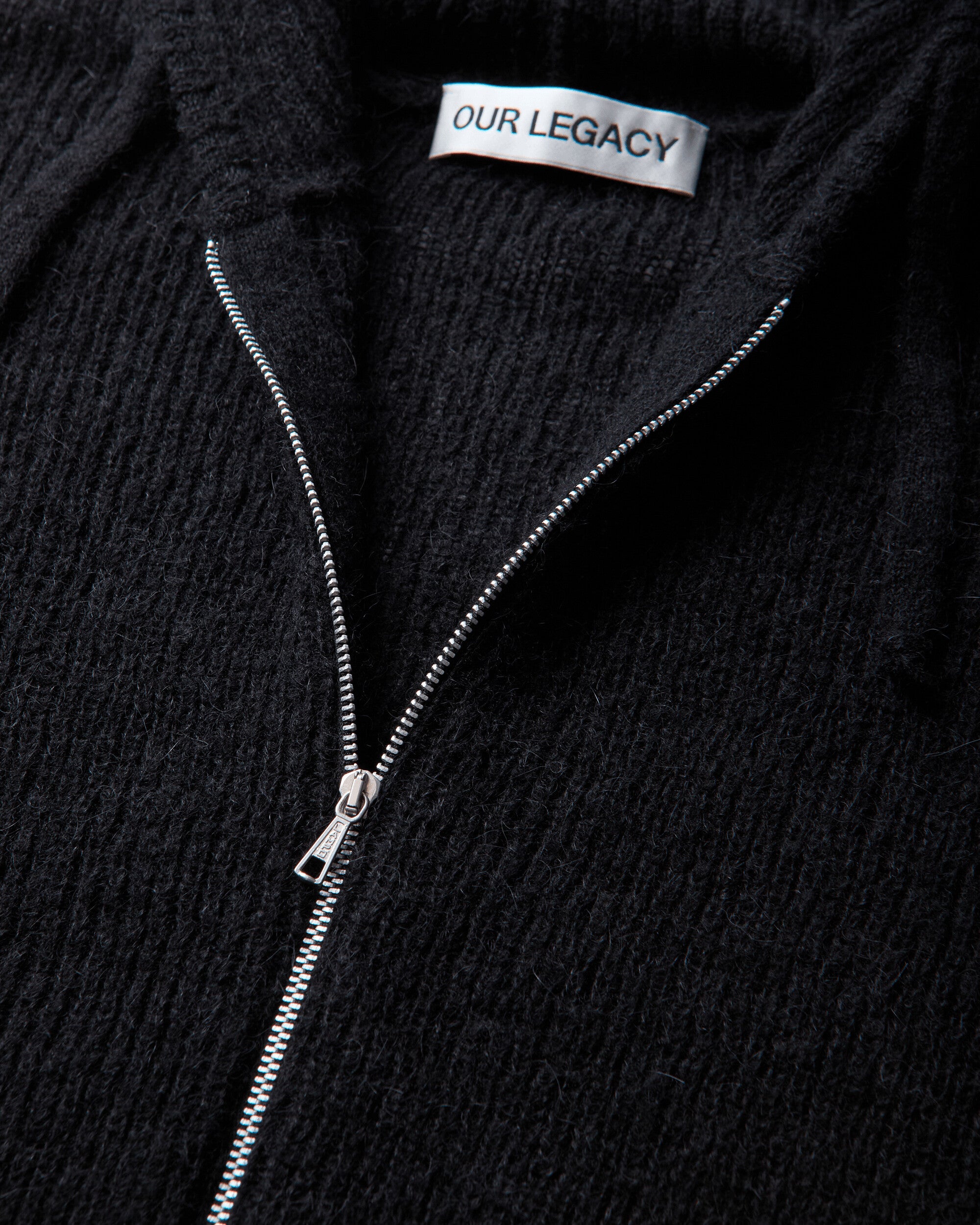 Our Legacy Wmns Compact Hood Black Fuzzy Alpaca Knitwears Cardigans W4243CB 001