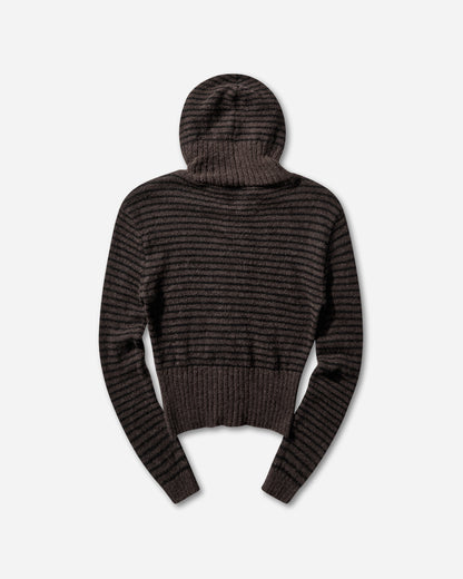 Our Legacy Wmns Compact Hood Dirt Stripe Fuzzy Alpaca Knitwears Cardigans W4253CD 001