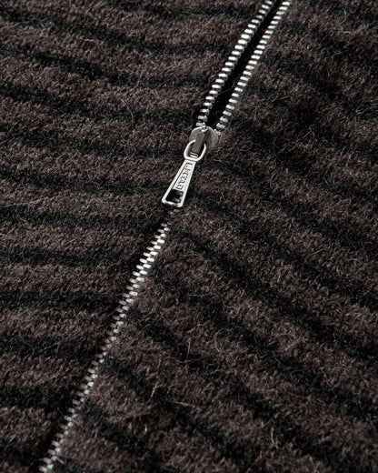 Our Legacy Wmns Compact Hood Dirt Stripe Fuzzy Alpaca Knitwears Cardigans W4253CD 001