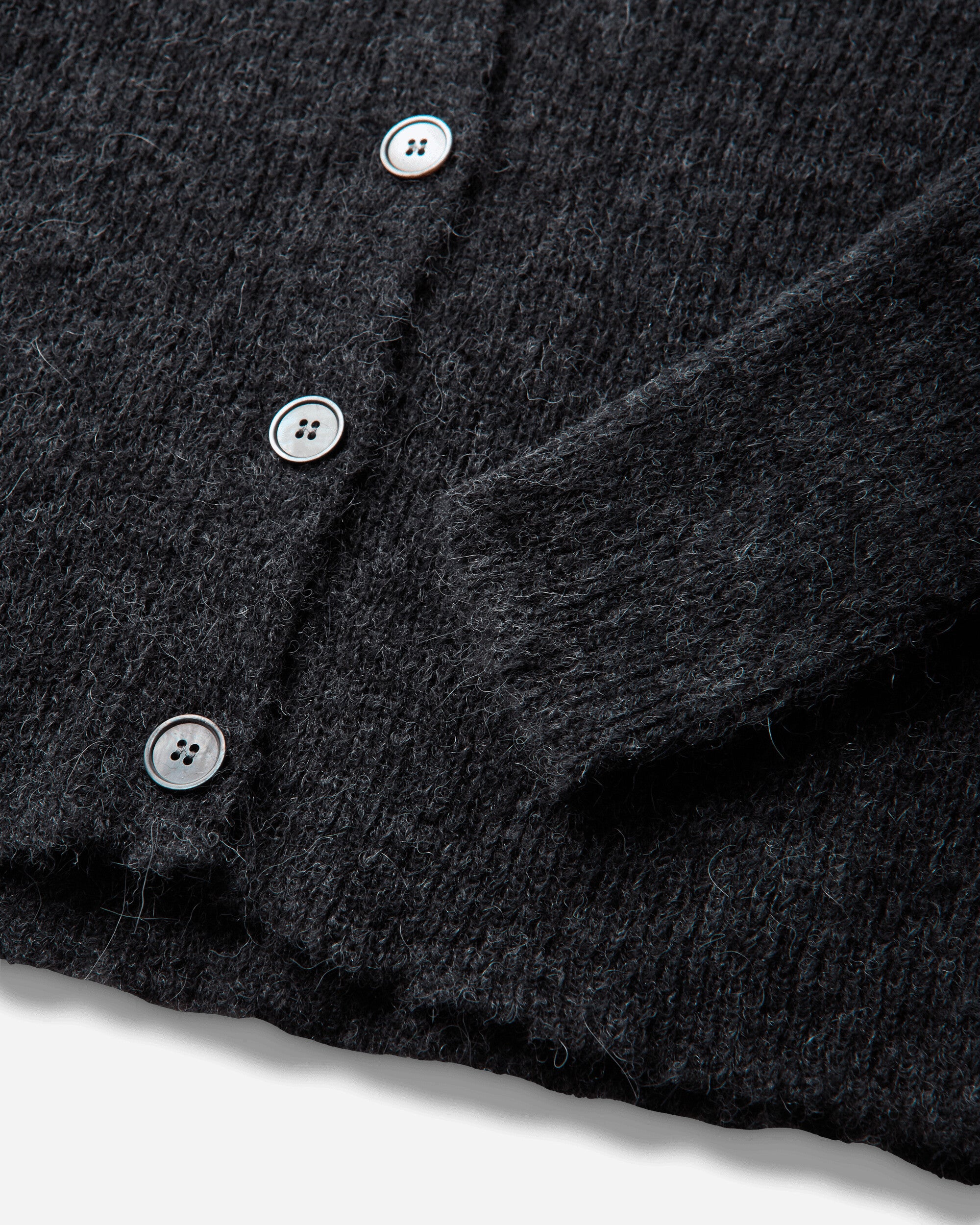 Our Legacy Wmns Mazzy Polo Charcoal Melange Fuzzy Alpaca Knitwears Cardigans W2263MCM 001