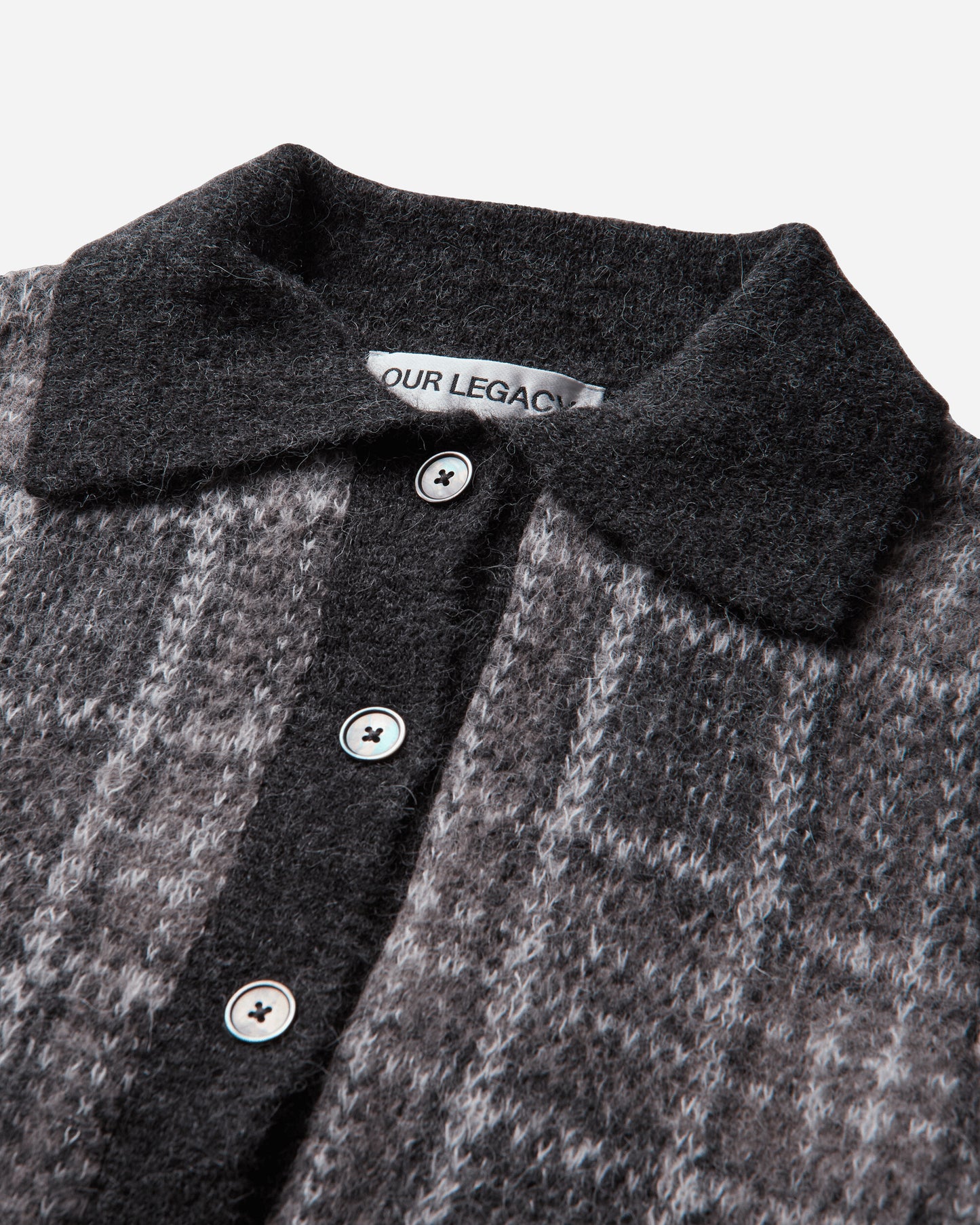Our Legacy Wmns Mazzy Polo Grand Check Fuzzy Alpaca Knitwears Cardigans W4263MG 001