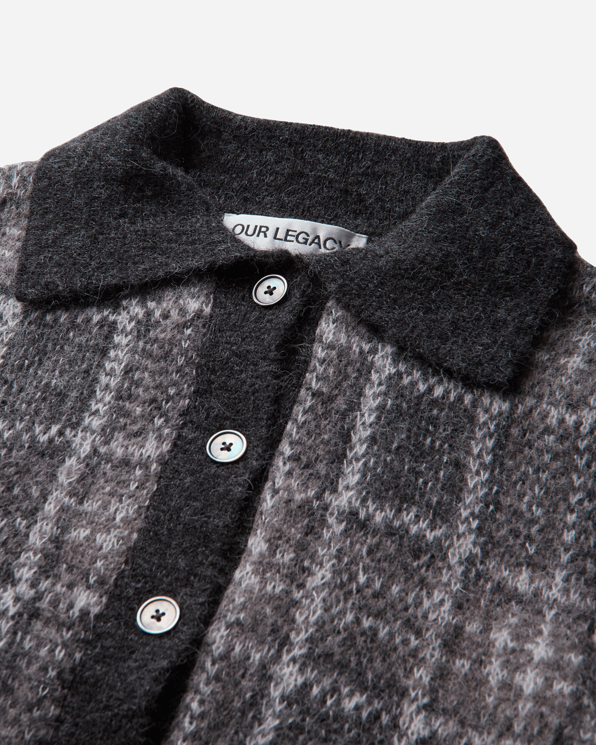 Our Legacy Wmns Mazzy Polo Grand Check Fuzzy Alpaca Knitwears Cardigans W4263MG 001