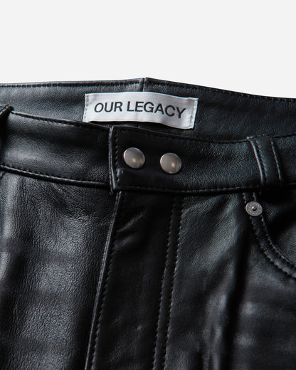 Our Legacy Carlson Cut Whisker Black Buffed Lambskin Pants Casual M2269CW 001