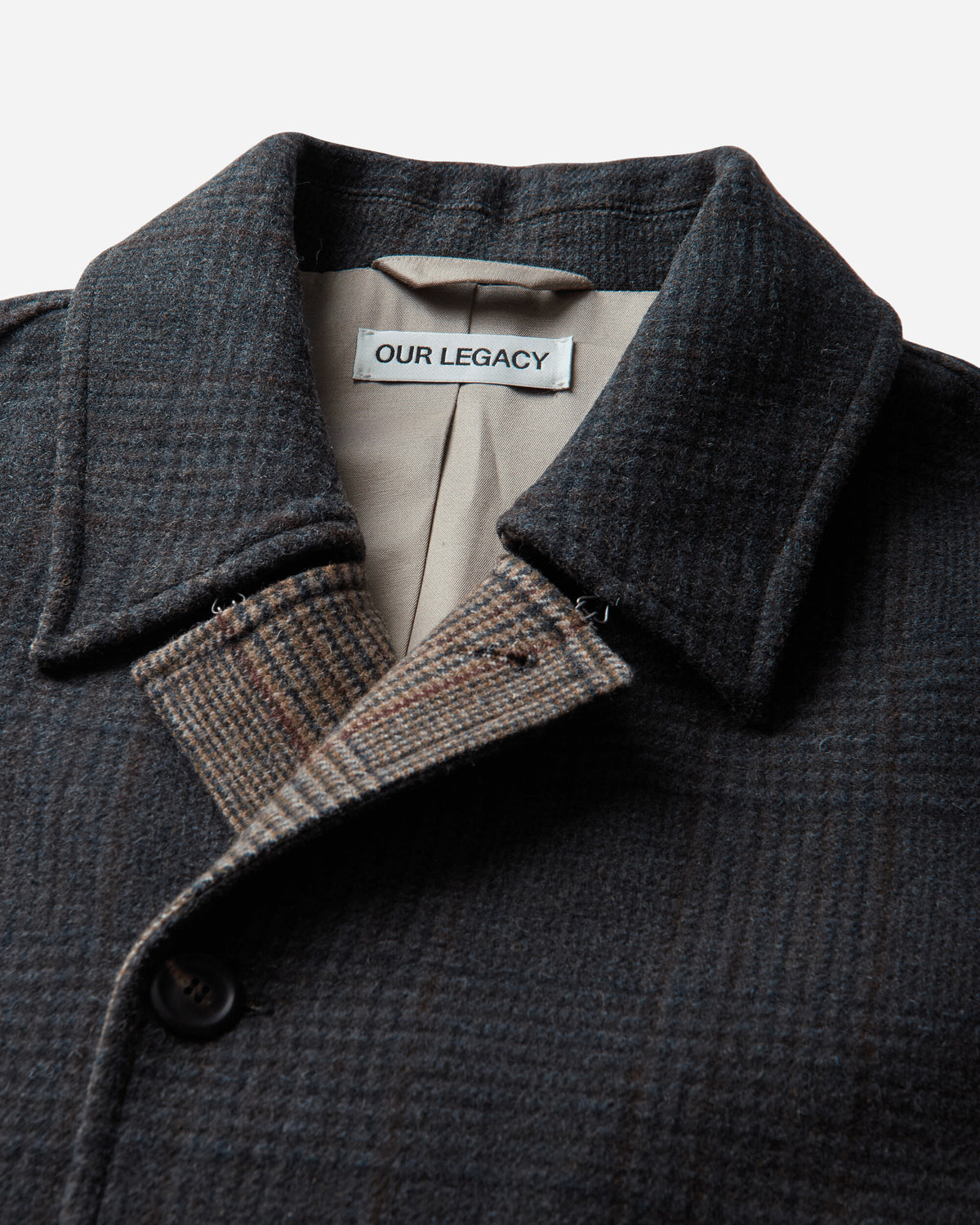 Our Legacy Collapse Carcoat Bishop Check Tempered Wool Coats and Jackets Coats M4251CBC 001
