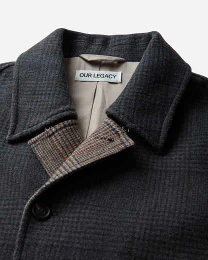 Our Legacy Collapse Carcoat Bishop Check Tempered Wool Coats and Jackets Coats M4251CBC 001