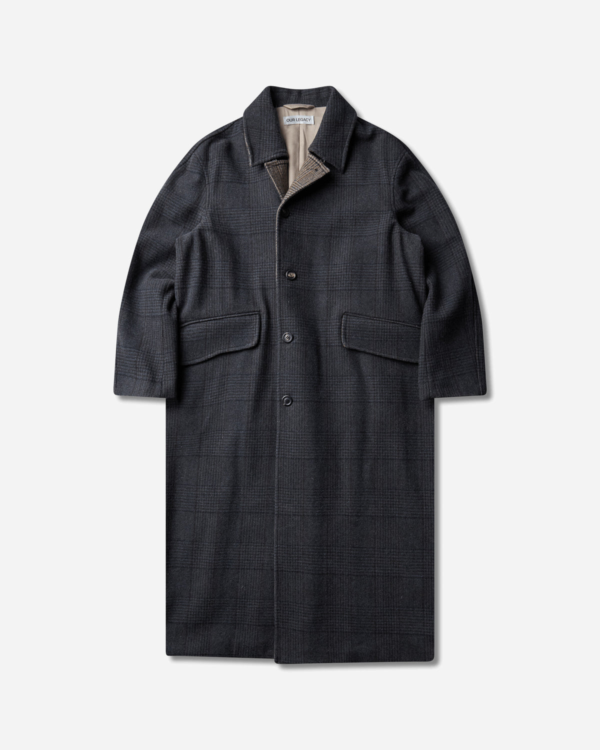 Our Legacy Collapse Carcoat Bishop Check Tempered Wool Coats and Jackets Coats M4251CBC 001