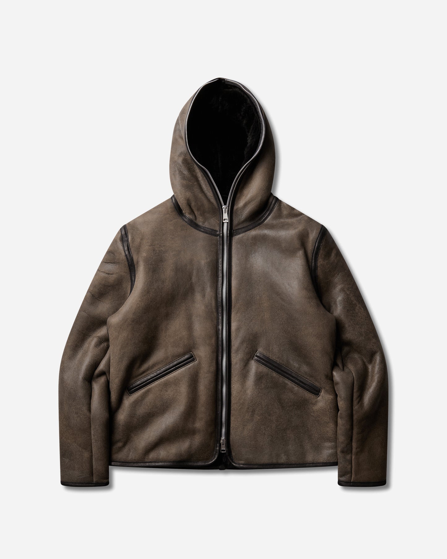 Our Legacy Full Zip Jacket Smoky Black Dry Shearling Coats and Jackets Jackets M4269FS 001