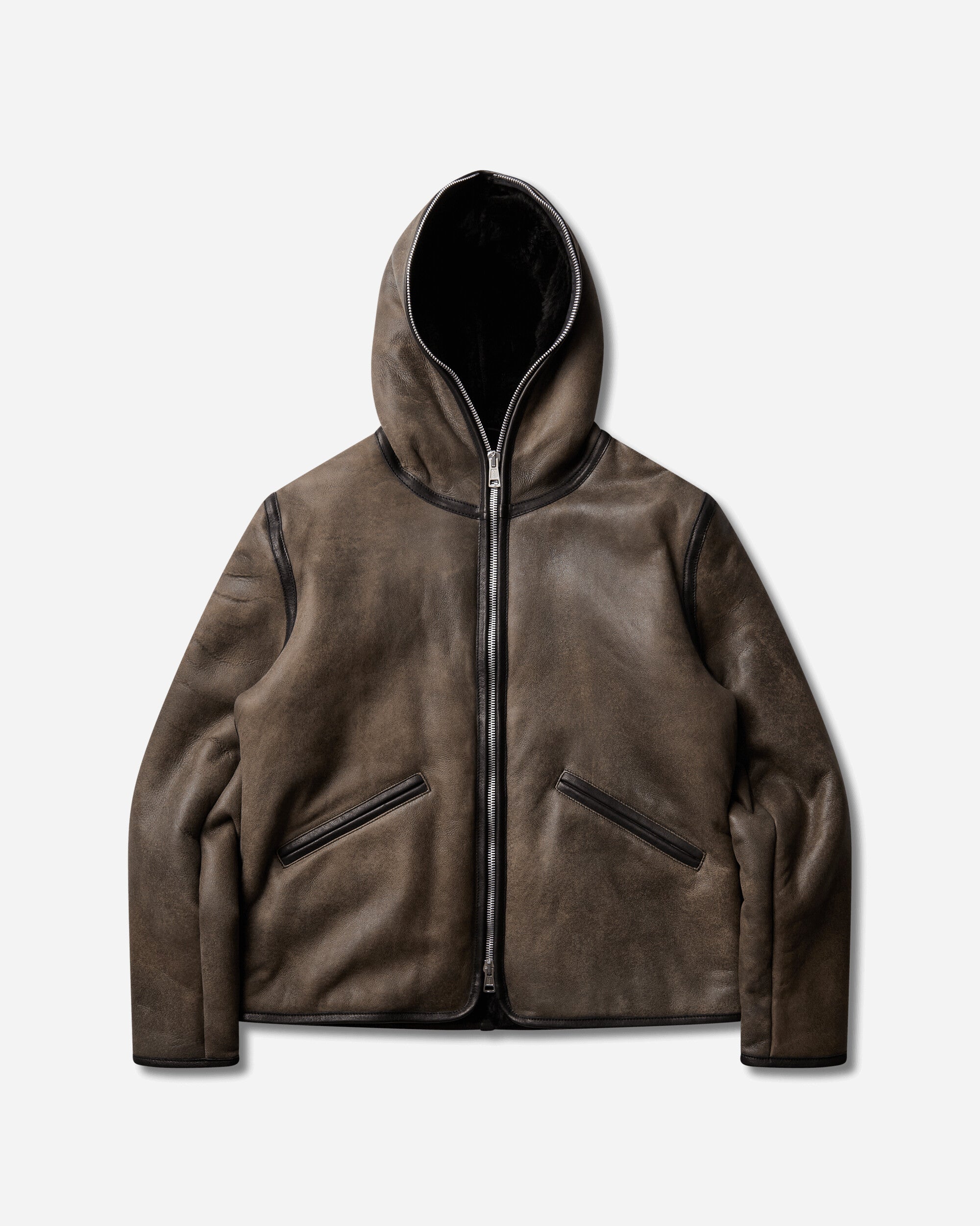 Our Legacy Full Zip Jacket Smoky Black Dry Shearling Coats and Jackets Jackets M4269FS 001