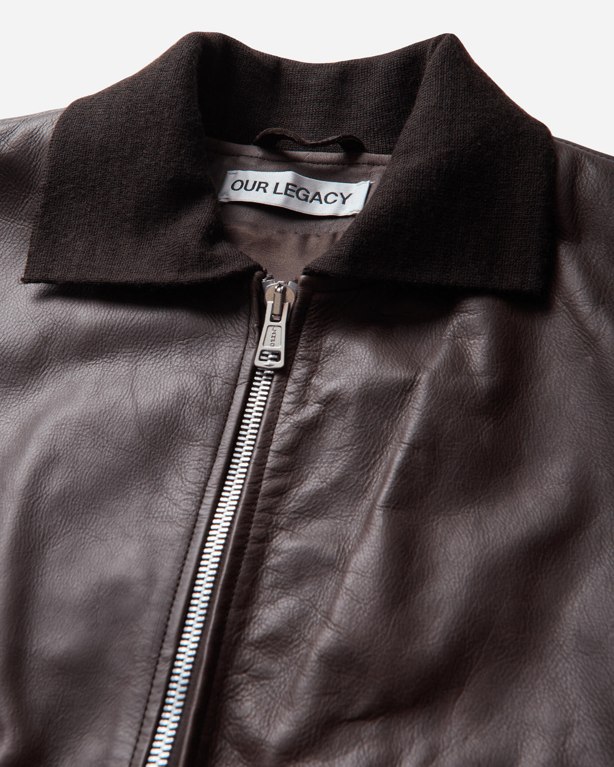 Our Legacy Wmns Mini Bomber Matted Brown Waxed Bovine Coats and Jackets Leather Jackets W4269MM 001