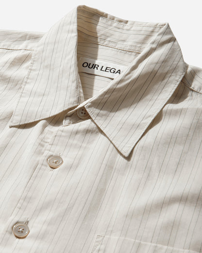 Our Legacy Above Shirt Faded Bone Windstripe Lyocell Shirts Longsleeve Shirt M2262AFB 001