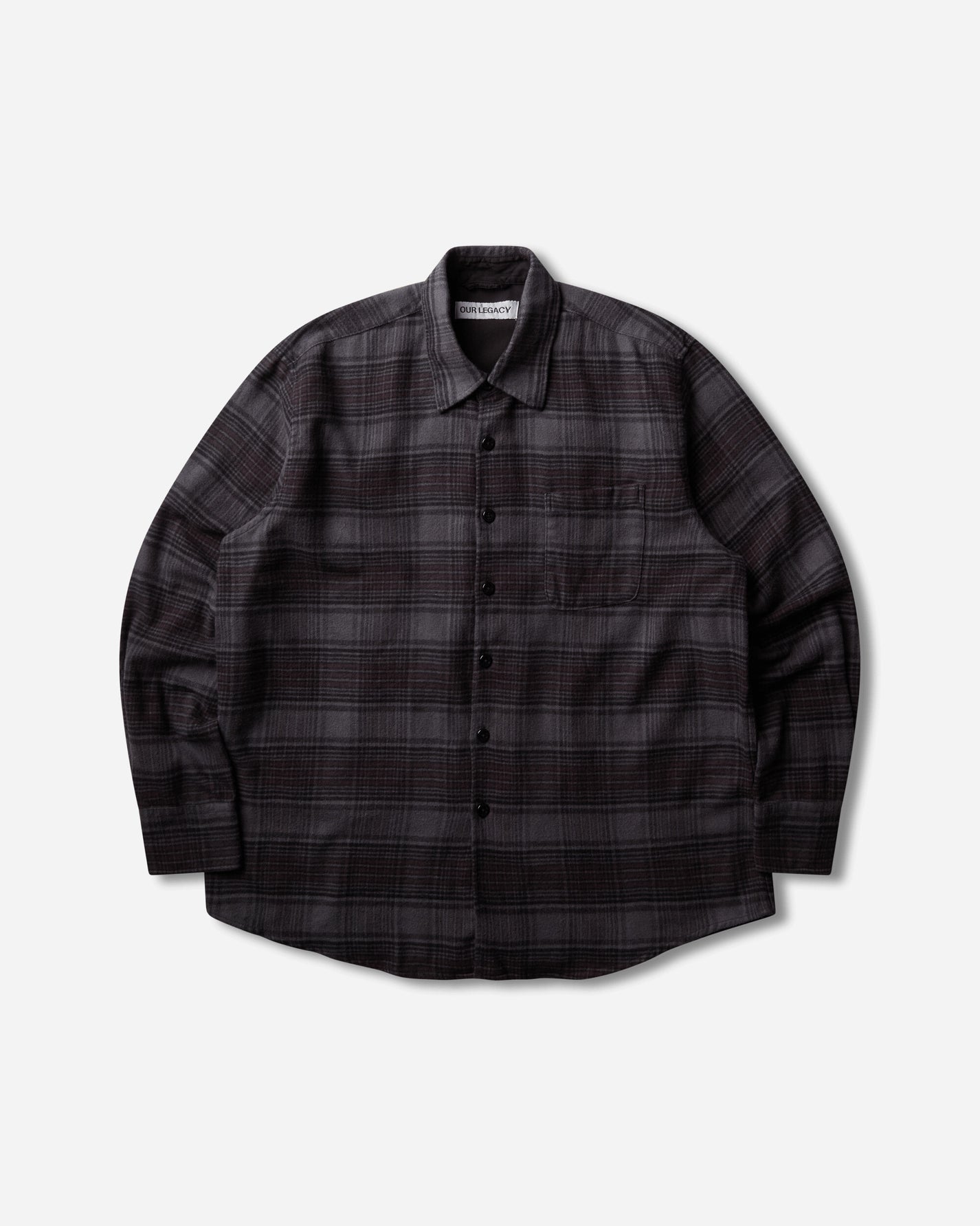 Our Legacy Above Shirt Faded Nocturne Check Flannel Shirts Longsleeve Shirt M4262AFN 001