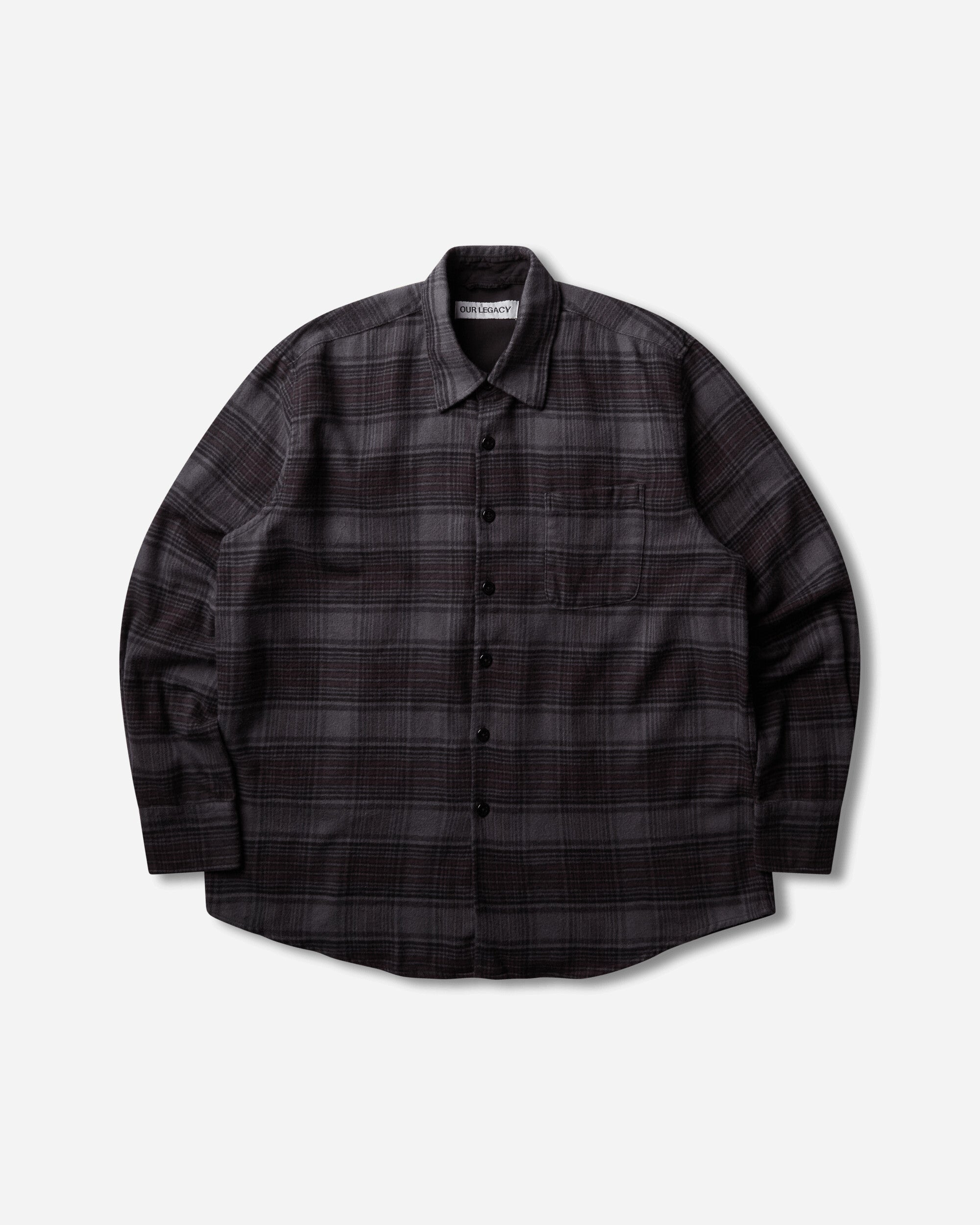 Our Legacy Above Shirt Faded Nocturne Check Flannel Shirts Longsleeve Shirt M4262AFN 001