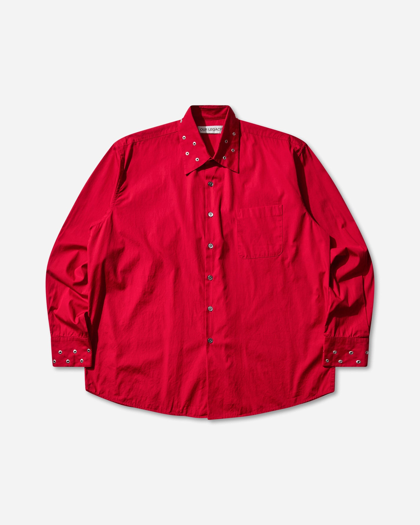 Our Legacy Above Shirt Lipstick Red Super Poplin Shirts Longsleeve Shirt M4252AL 001