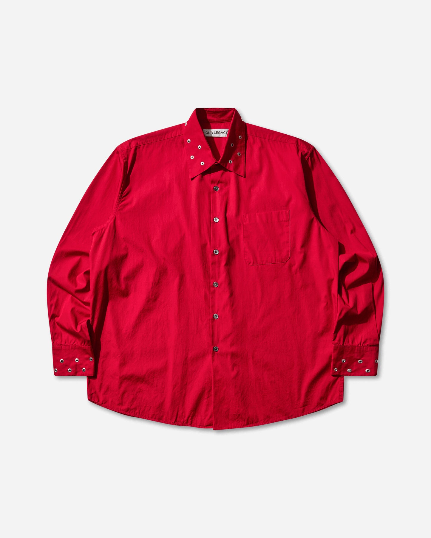 Our Legacy Above Shirt Lipstick Red Super Poplin Shirts Longsleeve Shirt M4252AL 001