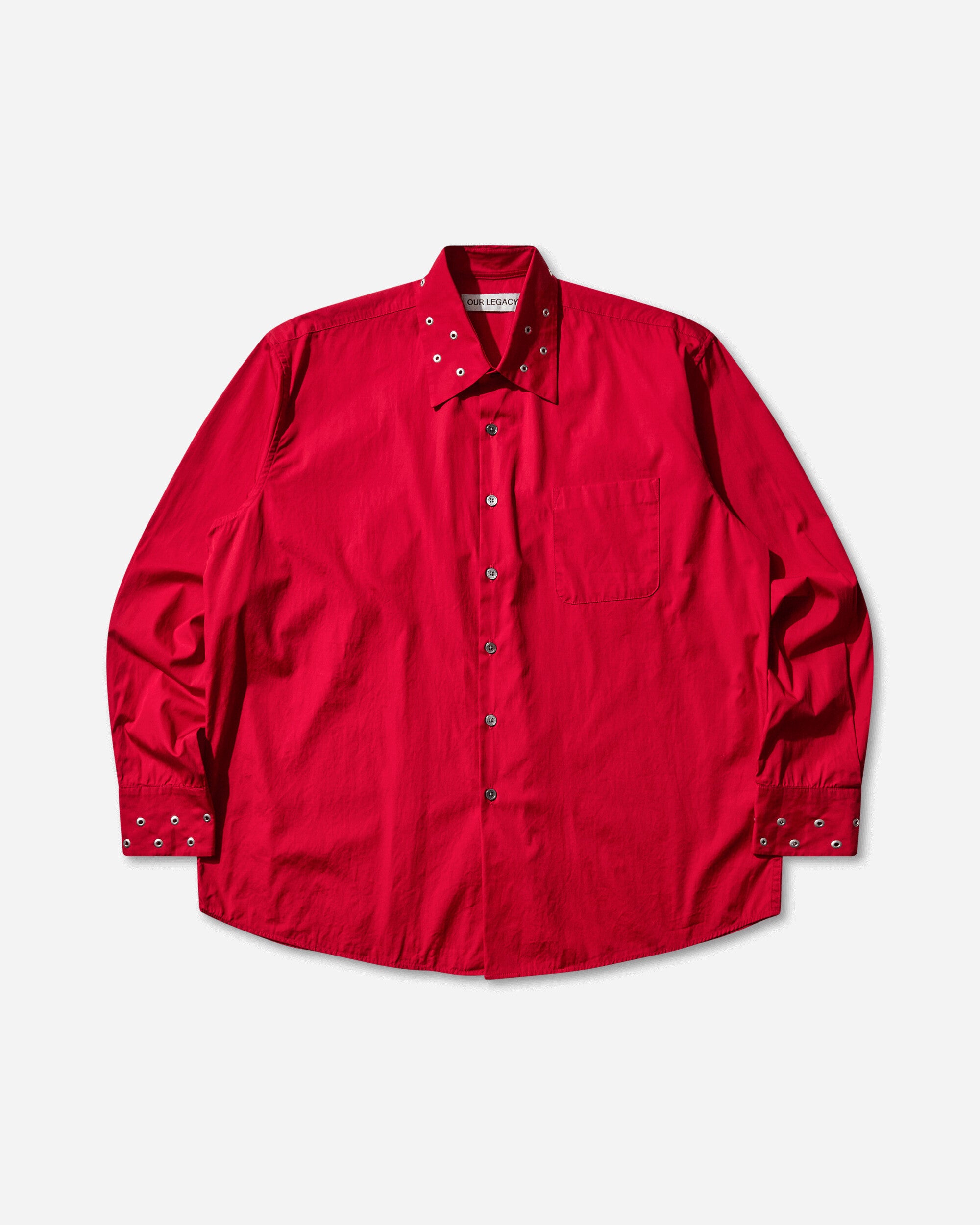 Our Legacy Above Shirt Lipstick Red Super Poplin Shirts Longsleeve Shirt M4252AL 001
