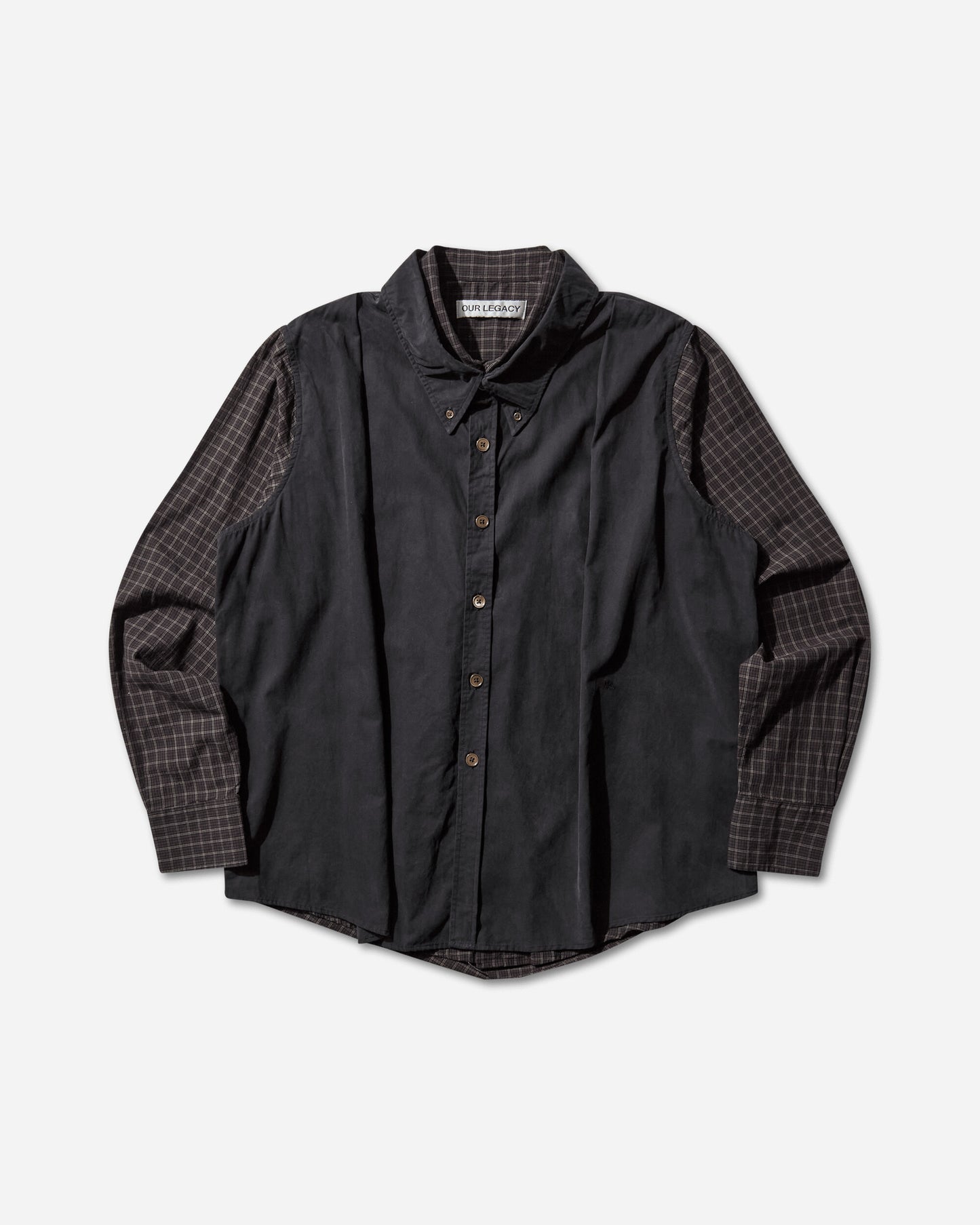 Our Legacy Double Borrowed Shirt Black Faux Lumberjack Check Shirts Longsleeve Shirt M4252DB 001