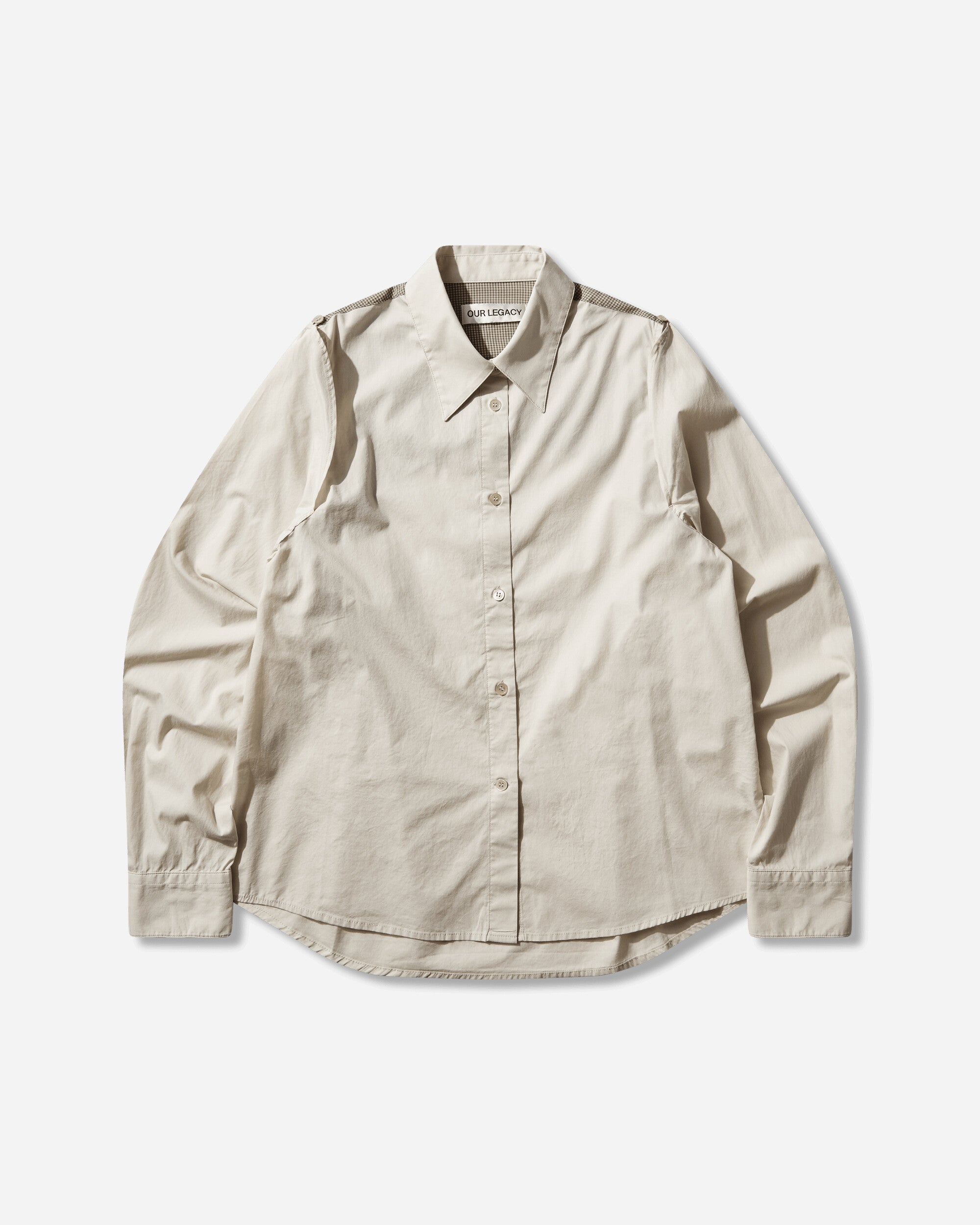 Our Legacy Wmns Slip Shirt Eggshell Plainview Cotton Shirts Longsleeve Shirt W2262SEF 001