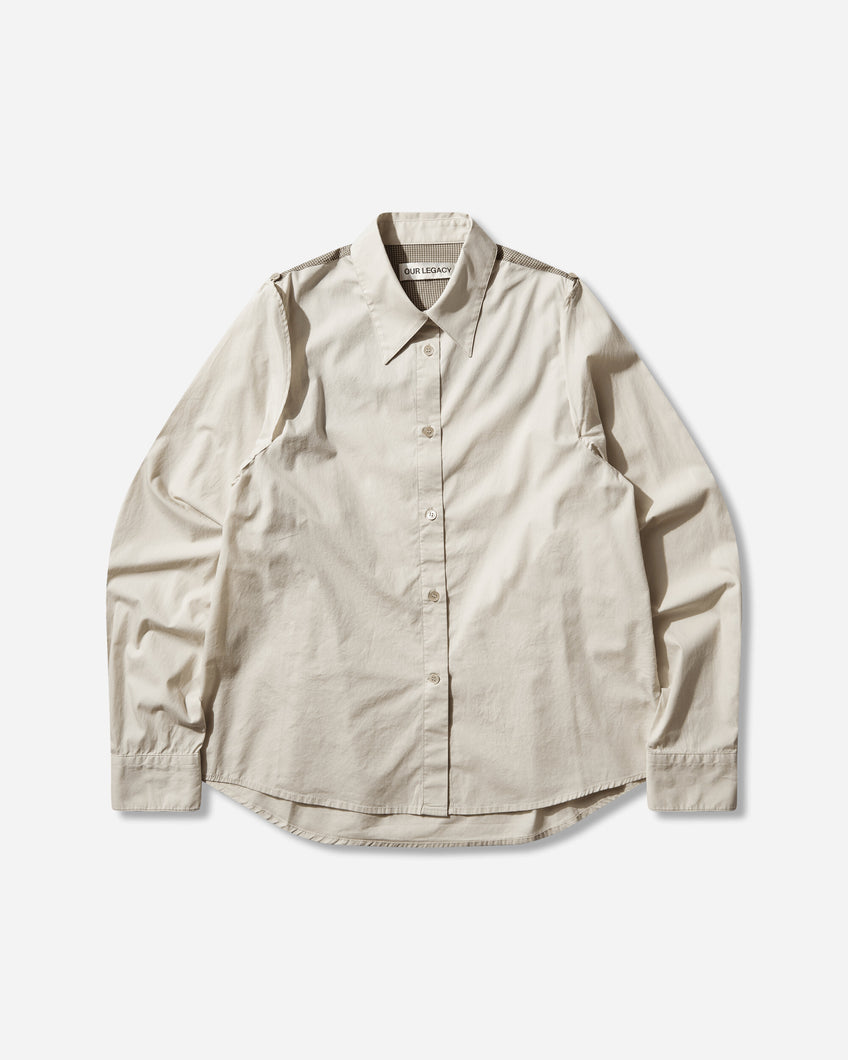 Our Legacy Wmns Slip Shirt Eggshell Plainview Cotton Shirts Longsleeve Shirt W2262SEF 001