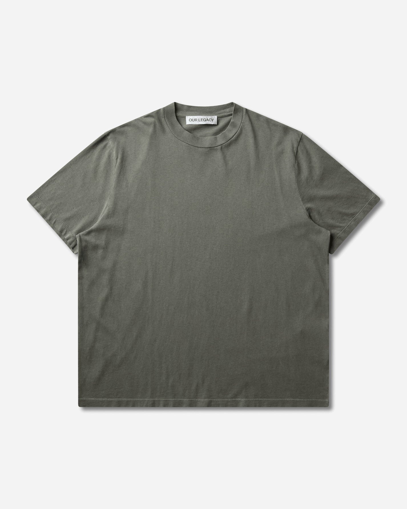 Our Legacy Box T-Shirt Worn Olive Legacy Jersey T-Shirts Shortsleeve M2266BW 001