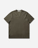 Our Legacy Gorge V-Neck Faded Pine Pulse Rib T-Shirts Shortsleeve M2266GF 001