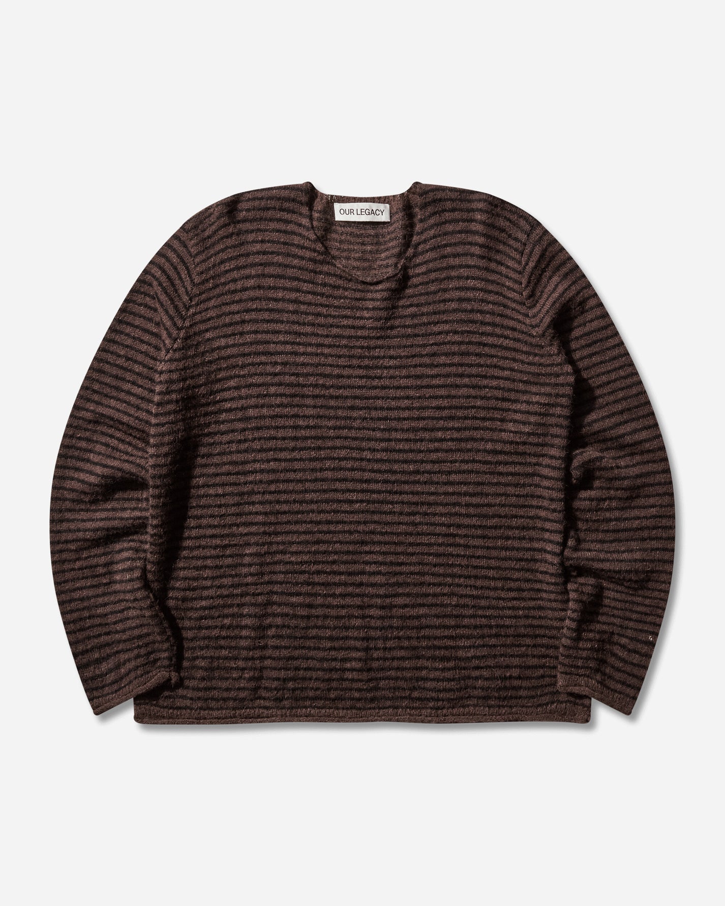 Our Legacy Rigid Popover Dirt Stripe Fuzzy Alpaca Knitwears Sweaters M4253RD 001