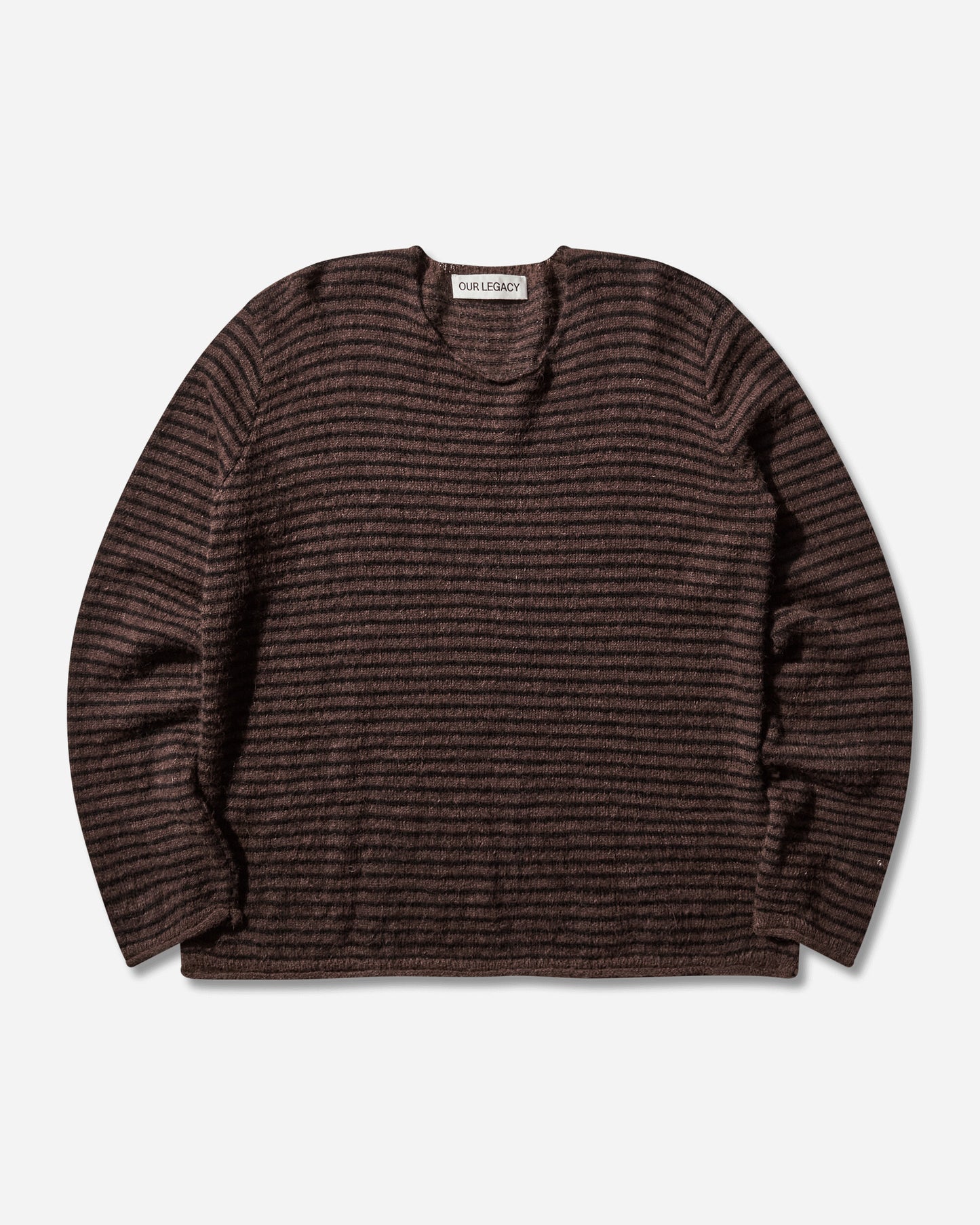 Our Legacy Rigid Popover Dirt Stripe Fuzzy Alpaca Knitwears Sweaters M4253RD 001