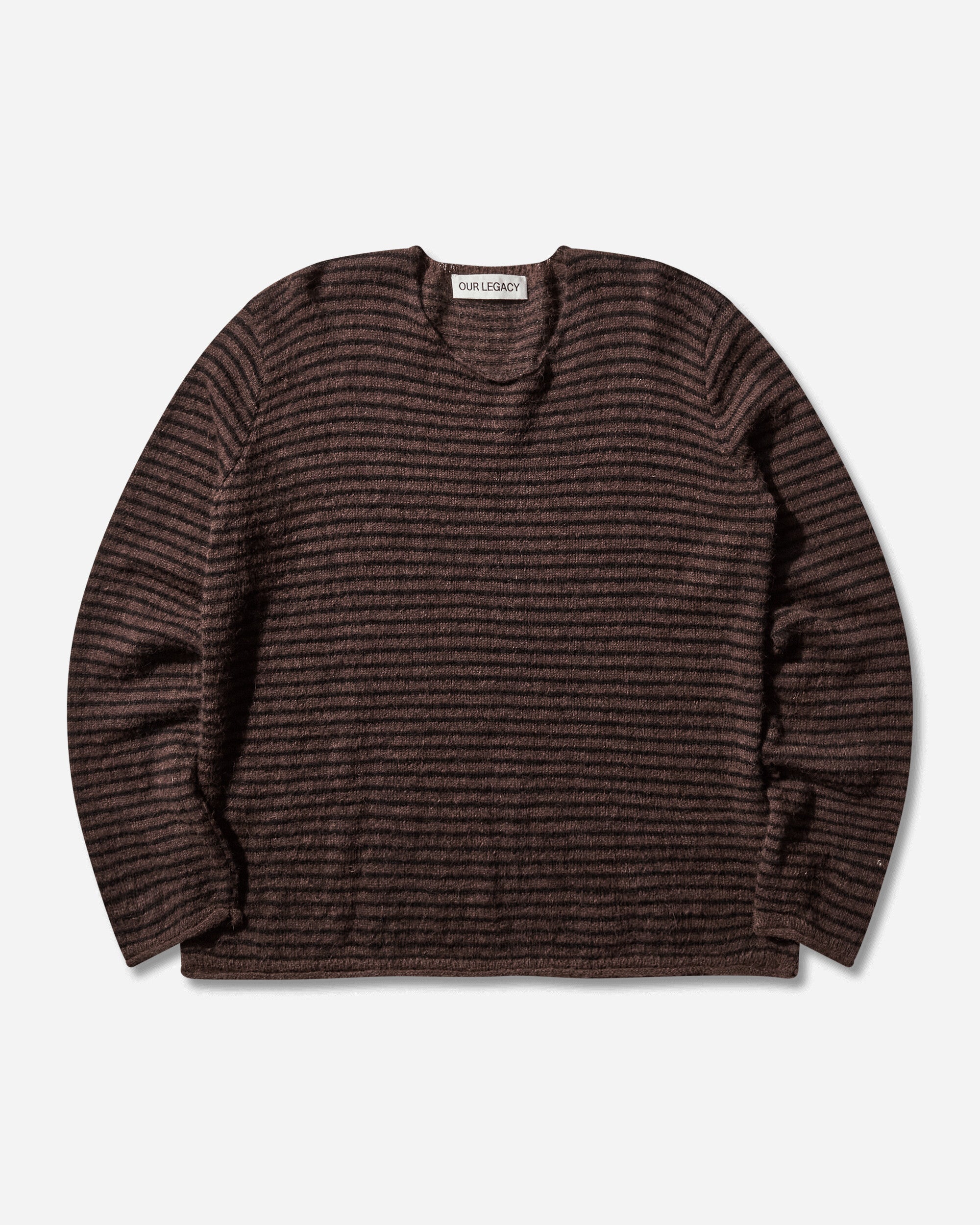Our Legacy Rigid Popover Dirt Stripe Fuzzy Alpaca Knitwears Sweaters M4253RD 001