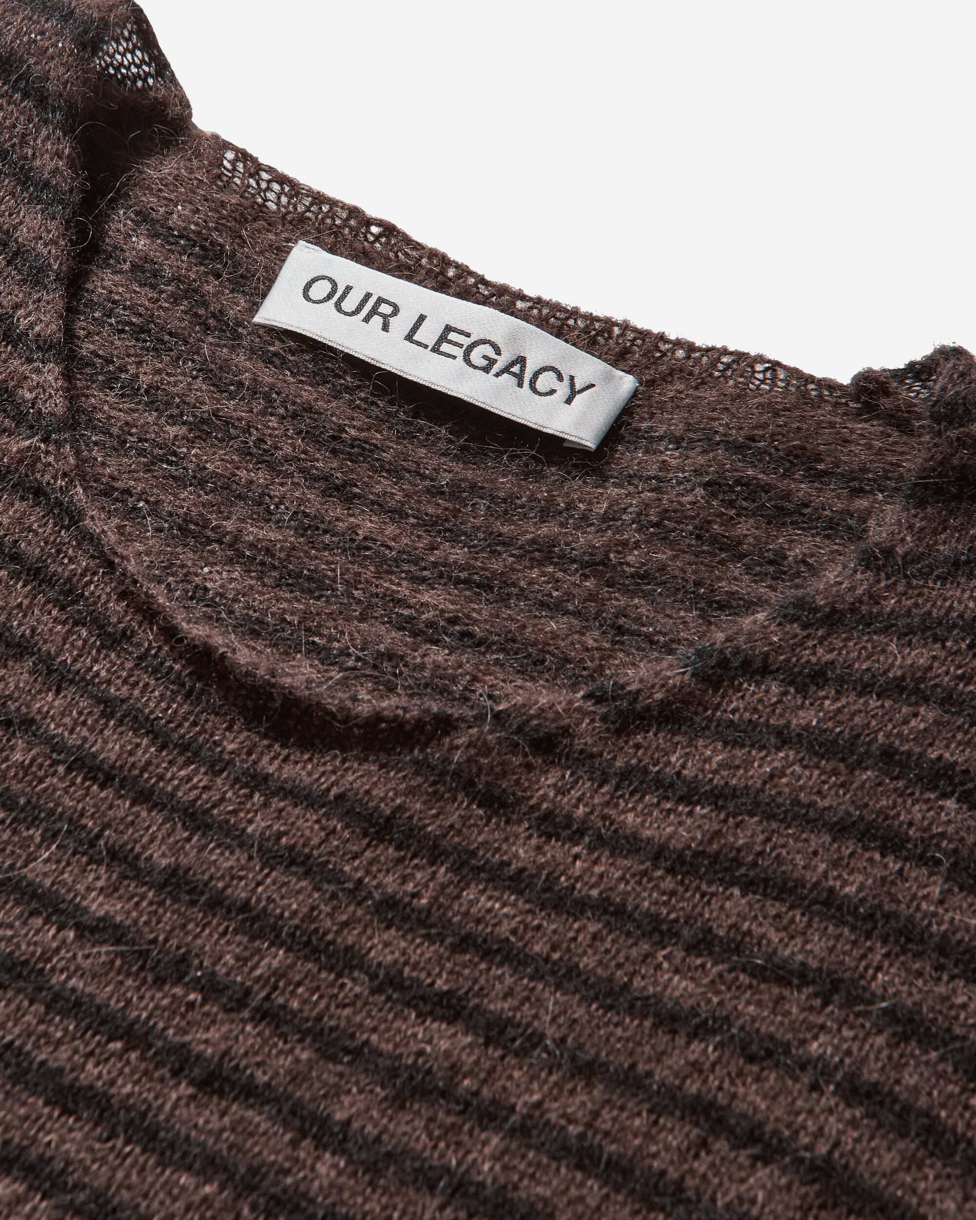 Our Legacy Rigid Popover Dirt Stripe Fuzzy Alpaca Knitwears Sweaters M4253RD 001