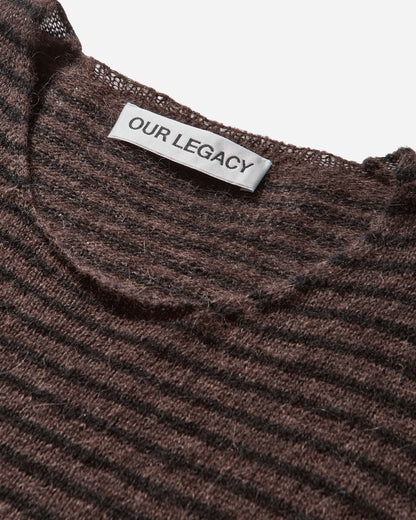 Our Legacy Rigid Popover Dirt Stripe Fuzzy Alpaca Knitwears Sweaters M4253RD 001