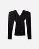 Our Legacy Wmns Cheer V Neck Black Stocking Jersey T-Shirts Top W4266CBS 001