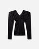 Our Legacy Wmns Cheer V Neck Black Stocking Jersey T-Shirts Top W4266CBS 001