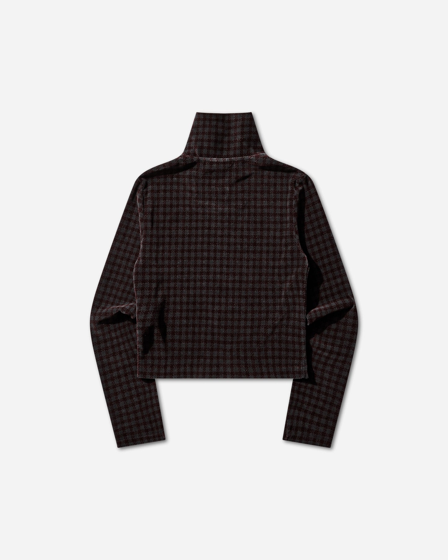 Our Legacy Wmns Slim Zip Longsleeve Merlot Houndini Check Velour Sweatshirts Track Tops W2266SMH 001