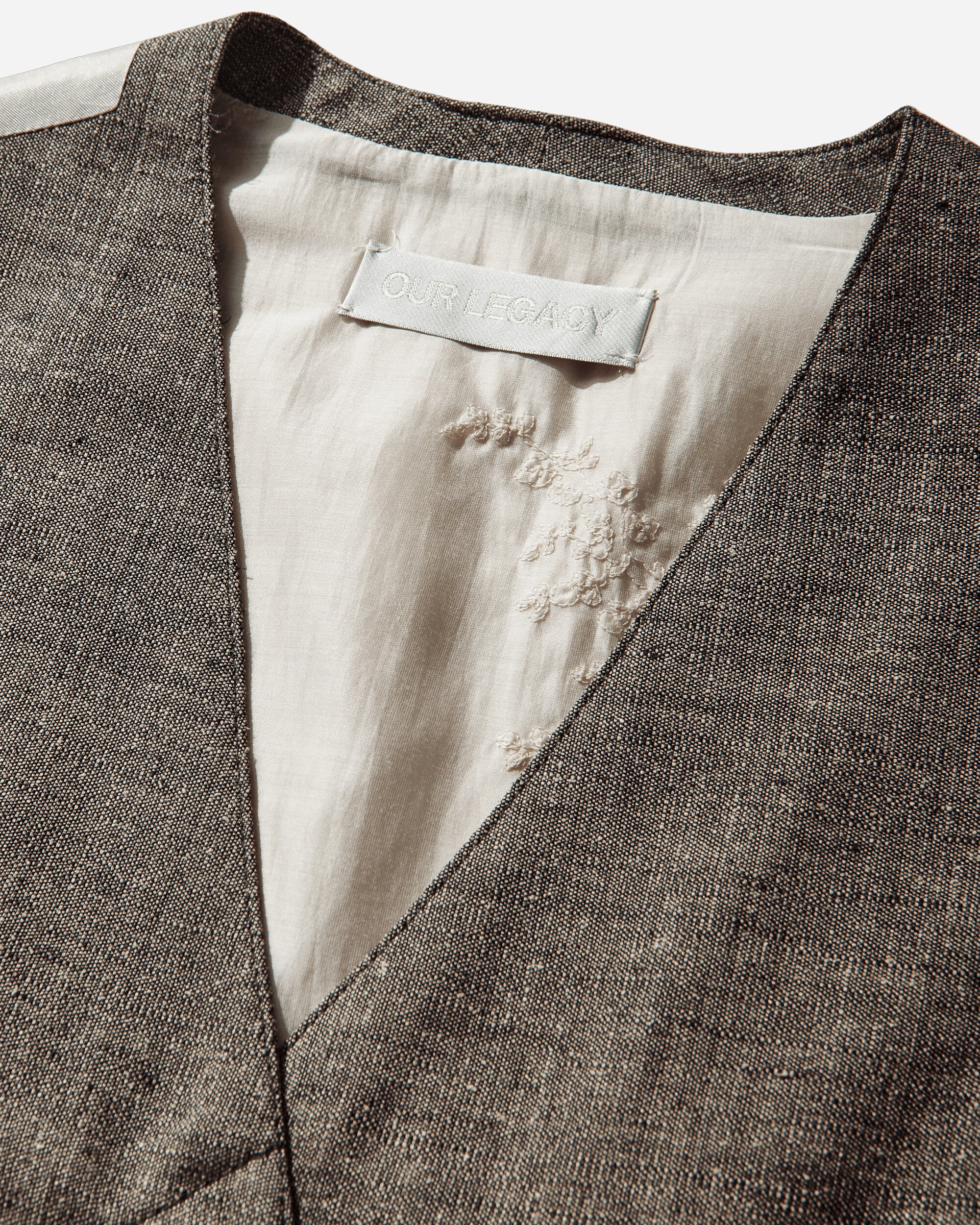 Our Legacy Wmns Base Waistcoat Deep Husk Soft Grain Weave Coats and Jackets Vests W2260BDH 001