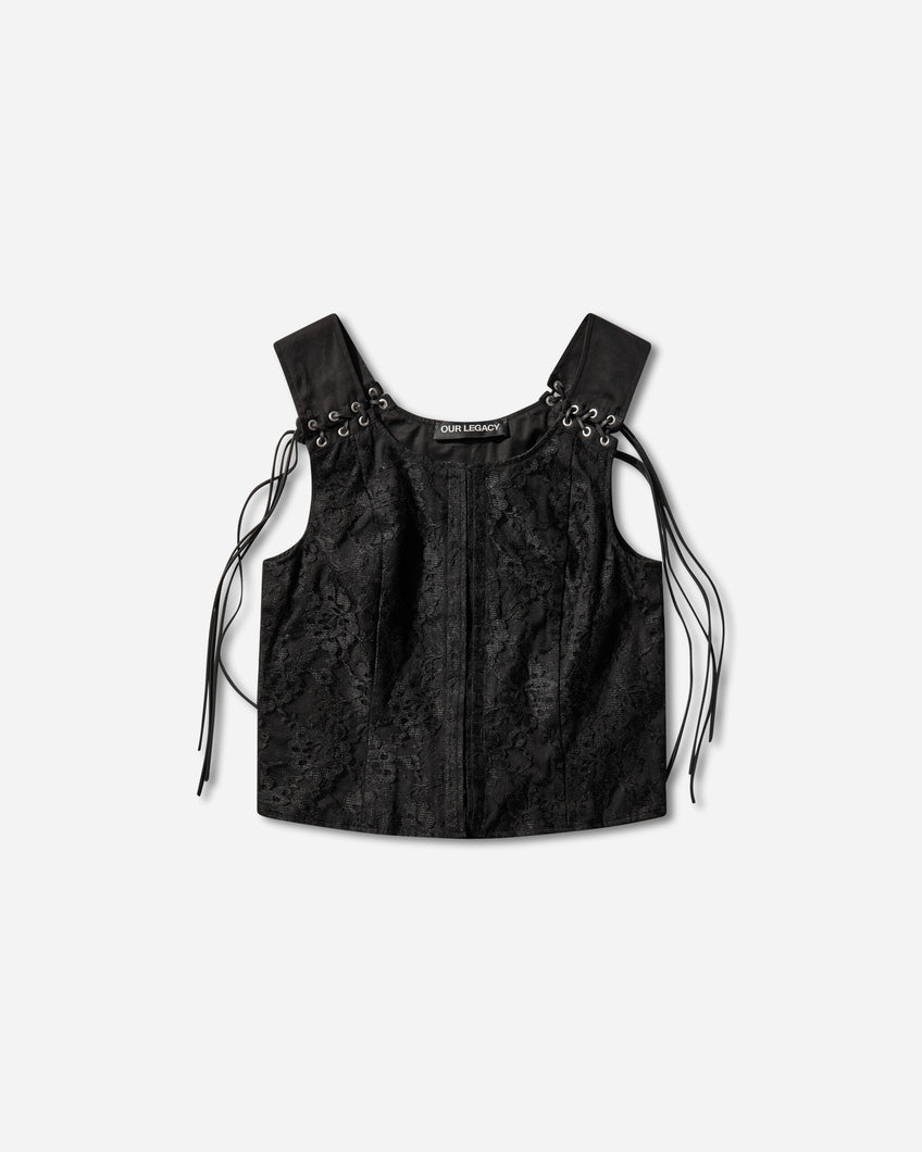 Our Legacy Wmns Tough Vest Studio Black Micro Canvas Coats and Jackets Vests W2262TSB 001