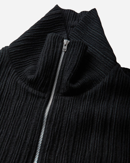 Our Legacy Wmns Slim Zip Longsleeve Obsidian Depth Woolcose Ridge Sweatshirts Zip-Ups W4266SO 001