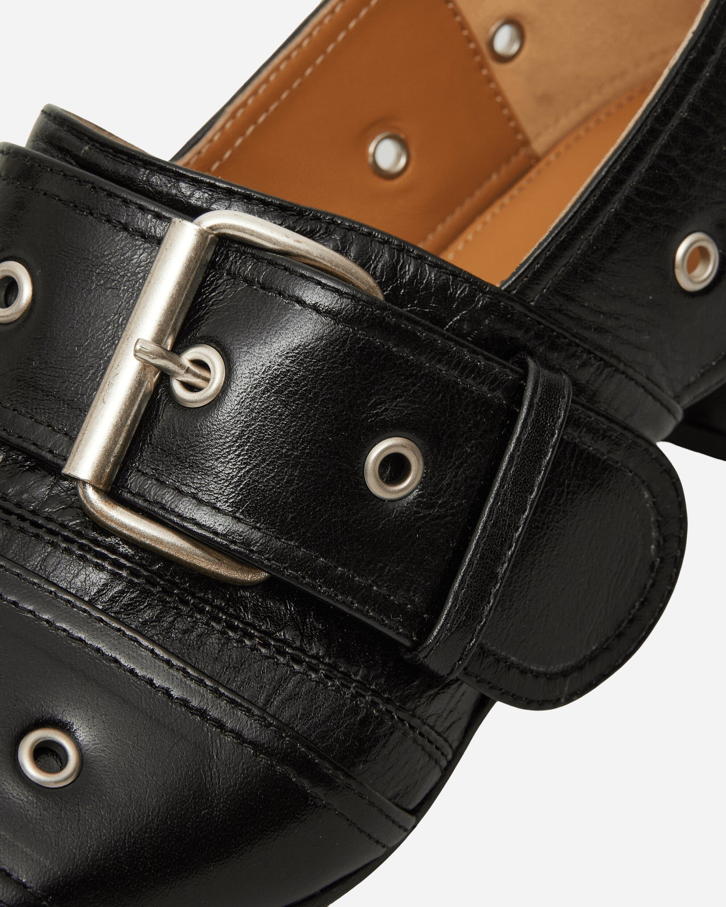 Our Legacy Wmns 4 Cm Belt Sandal True Dye Black Leather Sandals and Slides Heels A4267BT 001