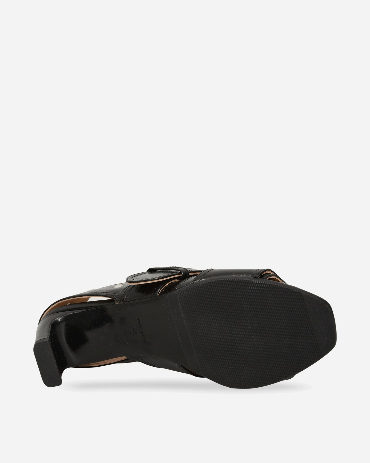 Our Legacy Wmns 4 Cm Belt Sandal True Dye Black Leather Sandals and Slides Heels A4267BT 001