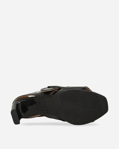 Our Legacy Wmns 4 Cm Belt Sandal True Dye Black Leather Sandals and Slides Heels A4267BT 001