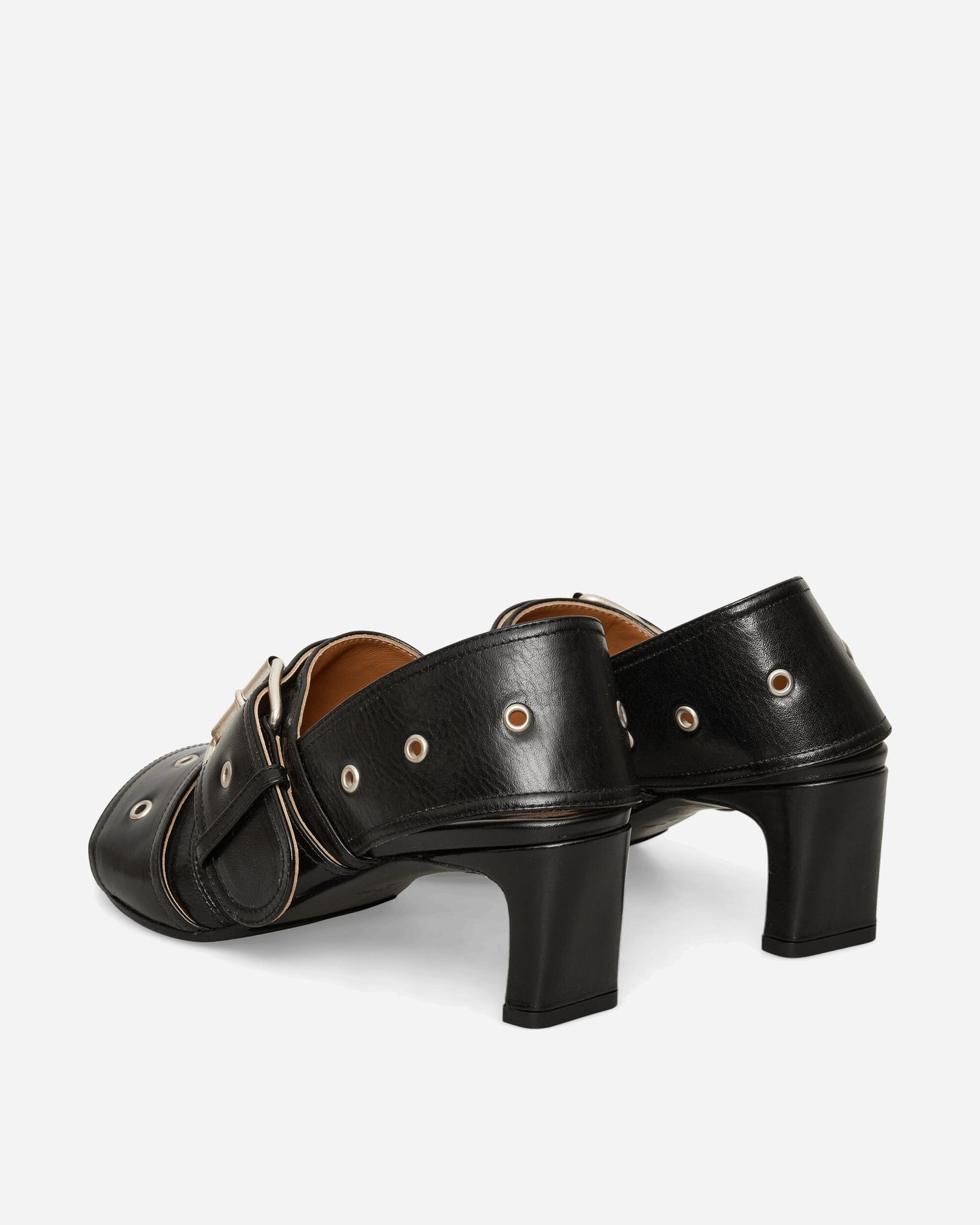 Our Legacy Wmns 4 Cm Belt Sandal True Dye Black Leather Sandals and Slides Heels A4267BT 001