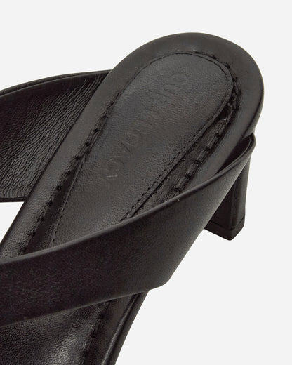 Our Legacy Wmns Karasu Sandal Malleable Black Bull Hide Classic Shoes High Heels A2267KAM 001