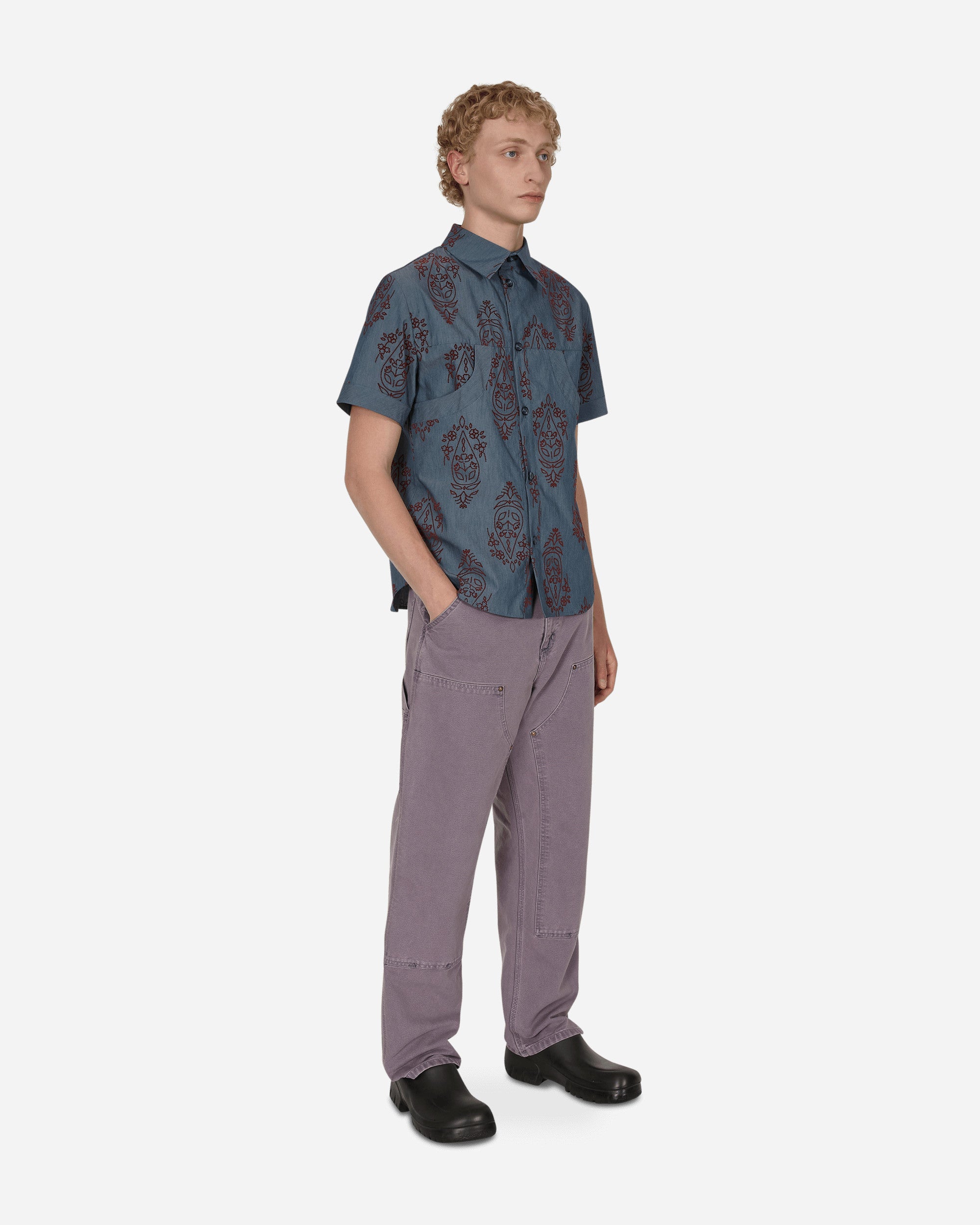 Paria Farzaneh Denim Curve Shirt Multicolor Shirts Shortsleeve PFT0052 001