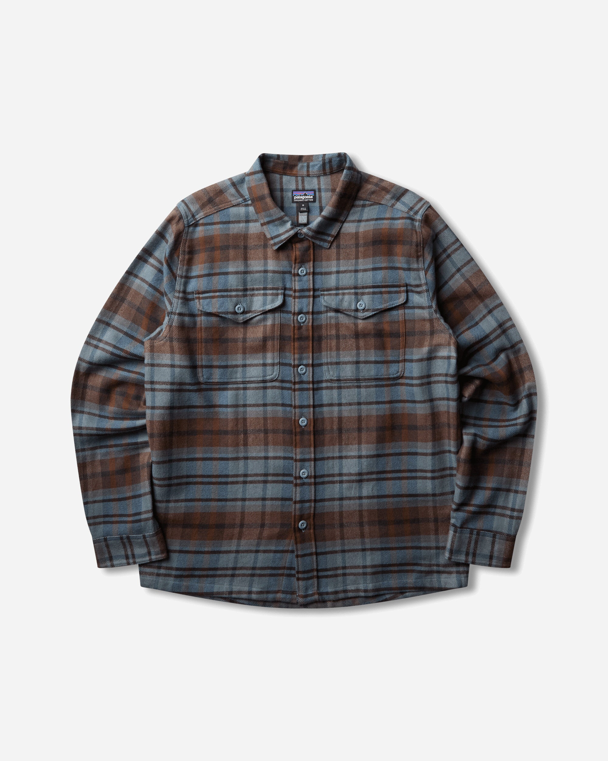 Patagonia Men Fjord Flannel Shirt Rinsed Moss Brown Shirts Longsleeve Shirt 42402 RSMB