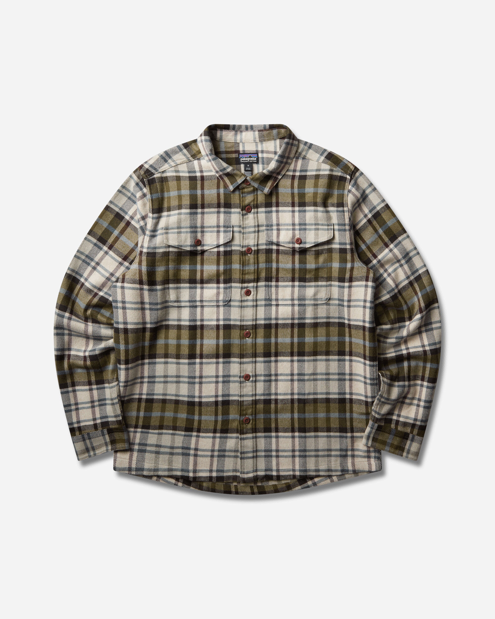 Patagonia Men Fjord Flannel Shirt Rinsed Green/Thermal Blue Shirts Longsleeve Shirt 42402 RSTW