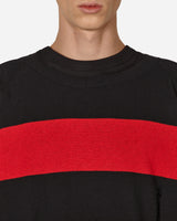 Peel & Lift Peel & Lift  X Slam Jam Damaged Stripe Jumper Black/Red Knitwears Sweaters PL23-K004 001