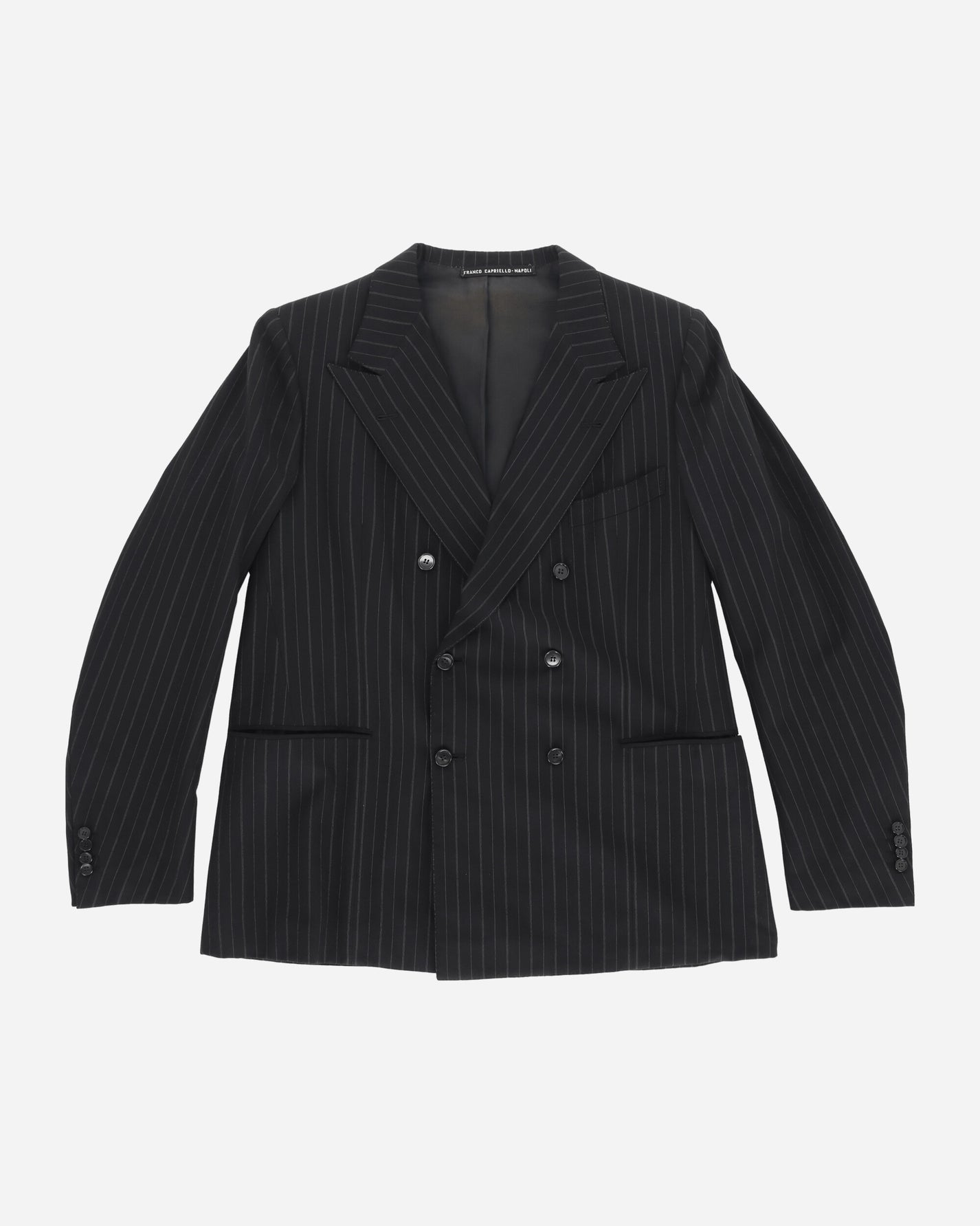 Pezze Vintage Neapolitan Striped Black Double Breasted Suit Black Coats and Jackets Blazers 472425 1